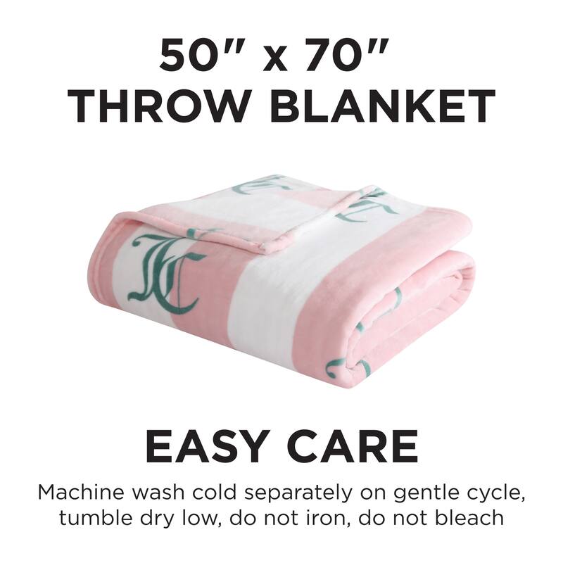 Juicy Couture Cabana 50" x 70" Plush Throws On Sale Bed Bath